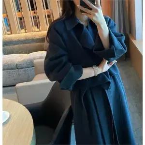 핸드메이드 자켓 캐시미어 원피스 벨트 세트 롱 코트 (9176550A)