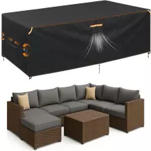 ESSORT 초대형 웨더프루프 야외 가구 커버 헤비 듀티 방수 옥스포드 식탁 타프 파티오 세트 외부 테이블