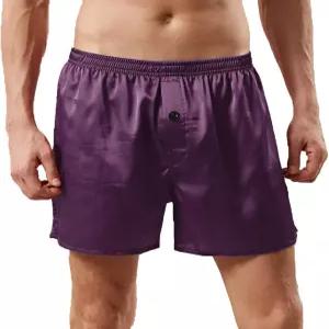 남성 새틴 복서 반바지 속옷 슬립 파자마 실크 슬립웨어
