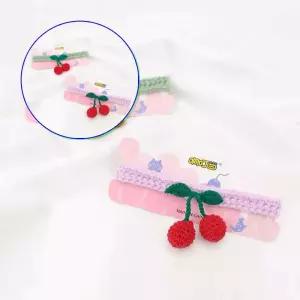 쌍문상회 촬영 반려동물 S 앵두 체리뜨개 케이프 패션 소품