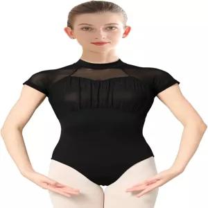아비걸 모크 넥 틴 걸스 여성 레오타드 발레 민소매 스판덱스 댄스 바디수트