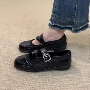 포뇨2 여성용 캐주얼 스포티 가죽 발레화 슈즈 실버 메리제인 양가죽 펌프스 OPH5