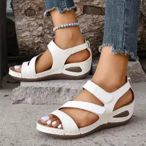 여친 웨지힐 MN 빅사이즈 오픈토 샌들 웨지 OOTD5