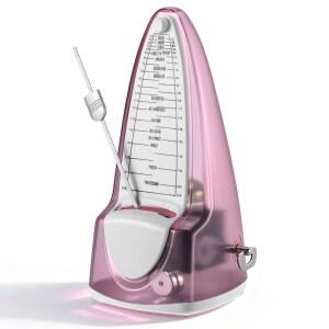 RIVVTA 기계식 메트로놈 피아노 기타 베이스 바이올린 드럼 라우드 사운드 및 초보자를 위한 고정밀 트랙 비트 투명 핑크