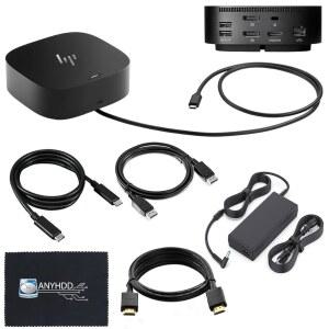 노트북 듀얼 모니터 충전 번들용 도킹 스테이션 - 120W 어댑터 + HDMI 케이블 디스플레이포트 USB-C 마이크로파이버 천(갱신형)이 포함된 G5 도크 5YH27AV#ABA