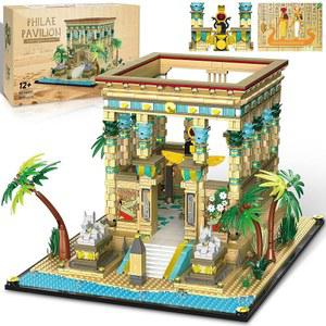 아스머캡 필레딘 템플 빌딩 세트, 나일 이집트 모델 컬렉션 유명 씬, 미니어처 PC 랜드마크 키트, 2018년형 블록, 데코 홈 건축