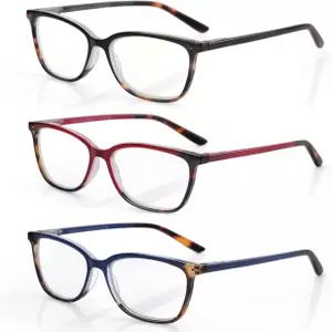 블루모키 블루라이트 리딩 안경 여성용 3팩 패션 고양이 눈 컴퓨터 차단 리더