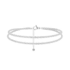 여성용 프리키스 스털링 실버 발목 팔찌: 고급 레이어드 방수 발찌 세트 스태커블 피가로 비즈 쿠바 링크 비치 주얼리