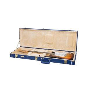 스트라토 터 및 텔레 터용 크로스록 직사각형 나무 전기 기타 케이스 활기찬 블루 인조 가죽 베이지 플러시 인테리어 u2013 디자이너 시리즈 CRW520EVB