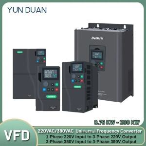 인버터 VFD 범용 가변 주파수 변환기 모터 속도 제어기 RS485 1 상 3PH  3 AC220V 380V 750W-45KW