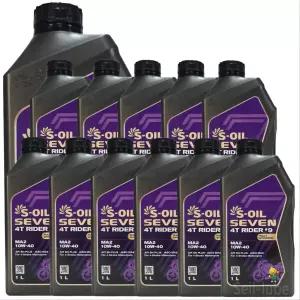 에쓰오일 에스오일 세븐 4T 라이더 9 MA2 10W40 1L x 12개 1박스 100% 합성유 JASO MA2 고성능 4행정 바이