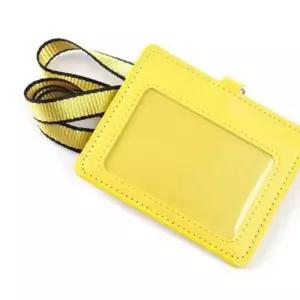 카드지갑 목걸이 가로형 노랑 카드홀더 명함 명찰