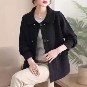 와칸다 트위드 시크 코트 여름니트 봄가을 여친 여성용 모직 KKE3