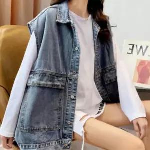여성 루즈핏 워싱 데님조끼 1P 봄 가을 베스트 청조끼