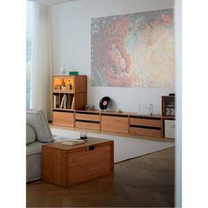 일체형 가정용 테두리 TV장 거실 체리우드 장식장 소형 원목 콤비네이션 티브이 수납장