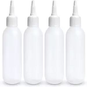 브라이트 프롬 스퀴즈 병 - 드레싱 소스 및 조미료용 4온스 빈 플라스틱 용기 케첩 머스타드 시럽 오일