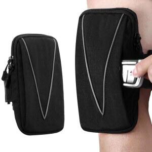 달리기용 휴대폰용 유니버설 암 밴드 - 헬스장, 자전거 타기용 암밴드 휴대폰 홀더, 17 /17Pro /16 /15, 반사 및 조절 가능(블랙)