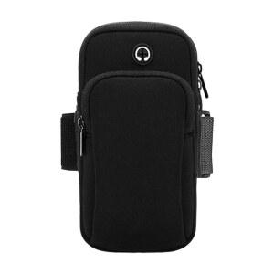 러닝용 휴대폰 홀더, 범용 조절식 암밴드 키 카드 가방 핏 헬스장 조깅 하이킹 러닝 운동 걷기 운동, 7인치 미만 휴대폰용 암밴드(블랙)