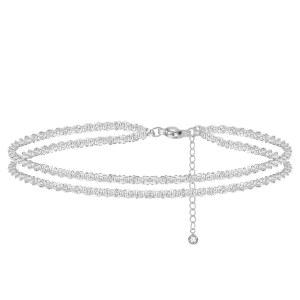 여성용 골드 발목 팔찌, 14k 골드/실버 도금 방수 레이어드 쿠바 링크 피가로 체인 하트 발찌 세트 트렌디한 주얼리 선물