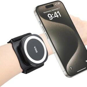 VRIG 360 회전식 마그네틱 손목밴드 휴대폰 홀더, 암밴드 Magsafe iPhone 16 15 14 13 12 Pro Max Plus Mini와 호환됩니다