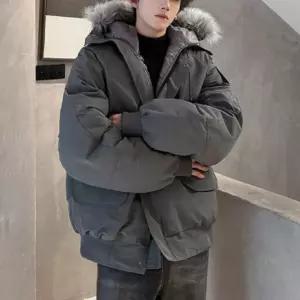 남자패딩 라쿤 퍼 후드 캐주얼