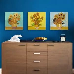 캔버스 명화 액자 세트 - 고흐 해바라기 세송이 3종/그림/인테리어/장식/용/벽장식/벽걸이/사무실/거실