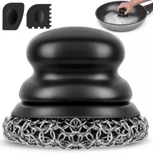 식기 세척용 일회용 주철 스크러버 및 스크레이퍼 체인 메일 스톡 냄비 팬 그릴 세척 패드