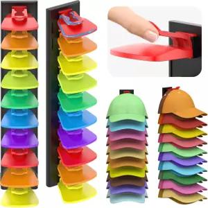 야구 모자용 볼나말 모자 정리함 최대 40개의 모자를 보관할 수 있는 2팩 벽 공간 절약을 위한 랙 옷장