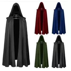 남성 망토 중세 후드코트 고딕 가운 의상 자켓 할로윈