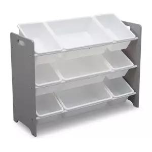 델타 마이사이즈 9 빈 플라스틱 장난감 정리함 - 그린가드 골드 인증 그레이