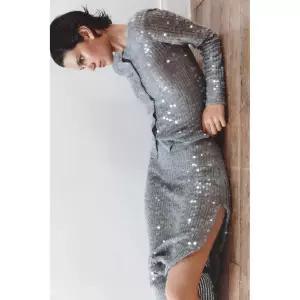 [국내] ZARA 자라 스팽글 니트 재킷 - 그레이