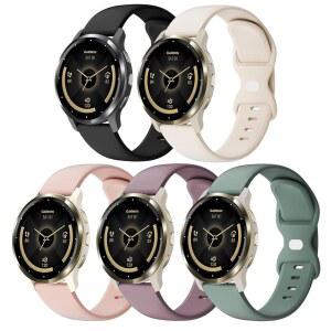 Huadea 5팩 18mm 실리콘 시계 밴드, Garmin Vivoactive 4S / Venu 3S 41mm 4 2S Forerunner 255S 265S, 여성용 퀵 릴리즈 소프트 스포츠 스트랩