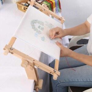 십자수틀 프레임 나무 DIY 호비라호비레 액자 서클 회전 고정형 54cm 탁상용 트레이