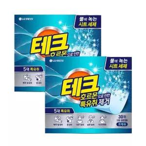 테크 특유취 녹는시트세제 프레쉬 30매 2개