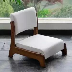 좌식 작업용 황갈색 라탄 등받이 다다미의자 명상 가죽 바퀴