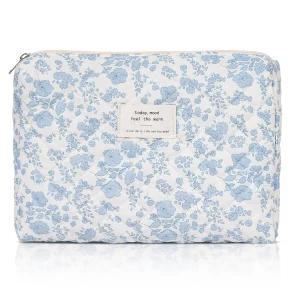 honitty 화장품 파우치 퀼팅 코스메틱 백 여성용 대형 플로럴 메이크업 정리함