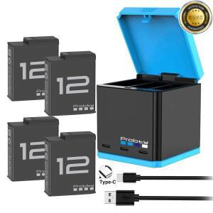 엔듀로 충전식 배터리 GoPro 12용 1850mAh 3 슬롯 보관 박스 Hero 11 10 9 액세서리