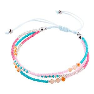 여성용 여름 사랑 보헤미안 구슬 팔찌 독특한 컬러풀한 예쁜 해변용 발찌, 핸드메이드