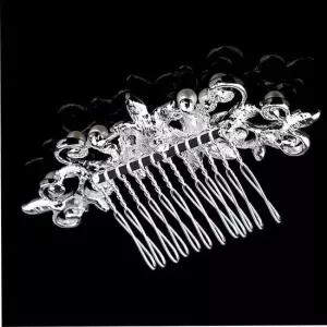 큐빅 진주 플라워 빗 우아한 크라운 왕관 공주왕관 큐빅왕관