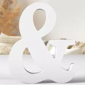 자루아투 12인치 화이트 우드 레터 미완성 월 장식용 스탠딩 공예 홈 파티 프로젝트용 블록