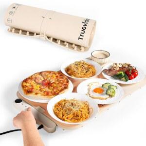 온도 설정 타이머 u2013을 조절할 수 있는 휴대용 전기 온열 매트 파티 모임 여행 또는 일상적인 사용을 위한 뷔페 분리형 핫 플레이트 실리콘 발열 패드