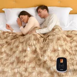 WOOMER 전기 담요 트윈 사이즈 62인치 x 84인치 0.5-12시간 타이머 및 10가지 발열 수준의 온열 ETL 인증