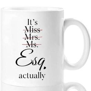 슈퀴오스 여성 변호사 선물 11온스 시험 합격 사무실 JD 미래 로스쿨 졸업 커피잔