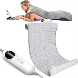 온열 담요 - 요통 및 경련 를 위한 20 x40 초대형 패드 10가지 열 모드 3가지 타이머 설정 세탁기 세척