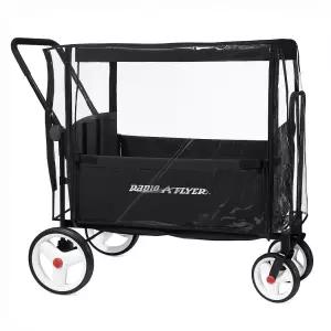 모든 라디오 플라이어 유모차 왜건 모델을 위한 사샤의 레인 커버 - 명확하고 최대 커버리지 (롤러 미포함)