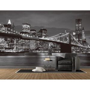 레이후이 브루클린 다리와 뉴욕시 벽 벽화 거실 침실 식당용 대형 사진 벽지 벽화(자가 아님) 108''x75'' (275x191cm)