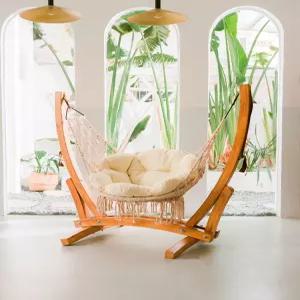 흔들 의자 1인용 테라스 그물 그네 낮잠 체어 독서 원목