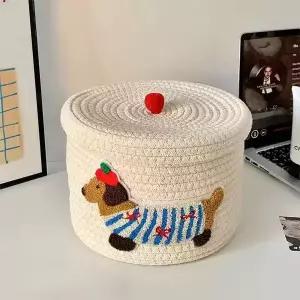 [보리보리/조이멀티]M 퍼피바스켓 패브릭 코튼로프 수납바구니 206103