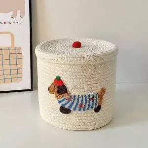 [보리보리/조이멀티]L 퍼피바스켓 패브릭 코튼로프 수납바구니 206104