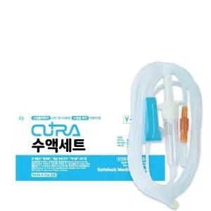 큐라 CURA 멸균 수액세트 Y-Type (25개/팩) X 5개 수액줄 링거줄